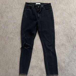 Abercrombie & Fitch Black Distressed Skinny Jeans